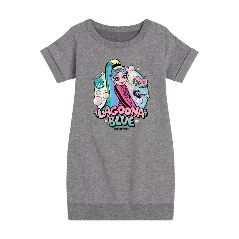 Girls' - Mattel - Lagoona Blue Graphic Short Sleeve Fleece Dress