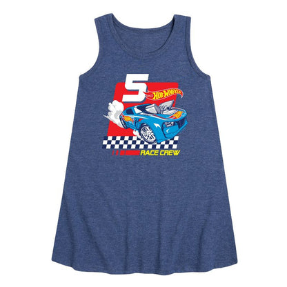 Girls' - Hot Wheels - Race Crew 5 Yrs Graphic Sleeveless Aline Dress