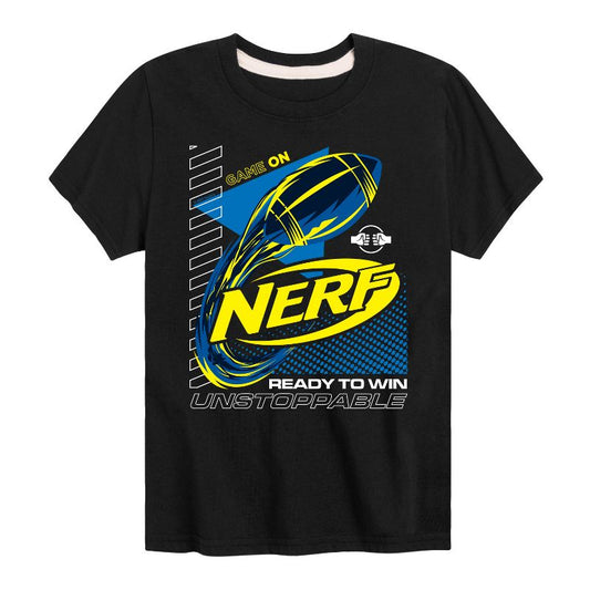 تي شيرت NERF للأولاد بأكمام قصيرة مطبوع عليه شعار فريق كرة القدم الأمريكية