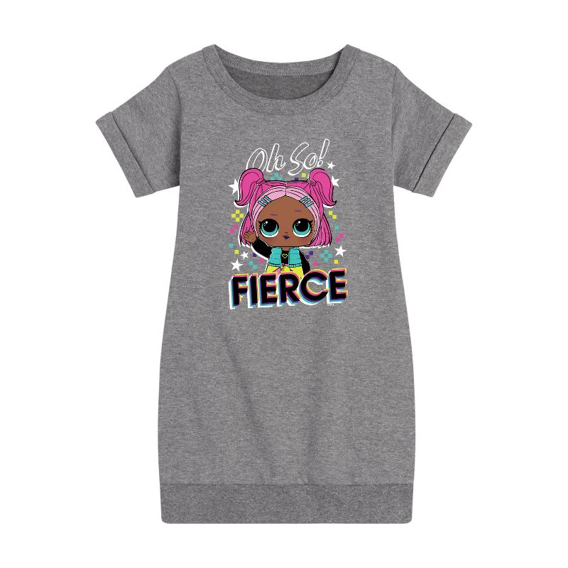 Girls' - LOL Surprise! - Oh So Fierce Graphic Short Sleeve Fleece Dress