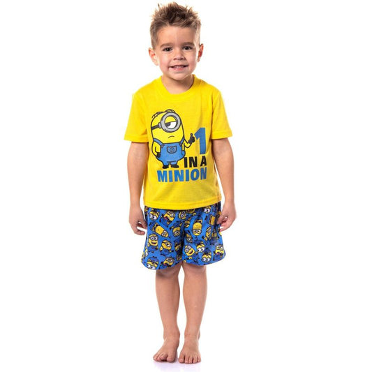 Despicable Me Boys' Movie Minions 1 In A Minion Sleep Pajama Set Shorts