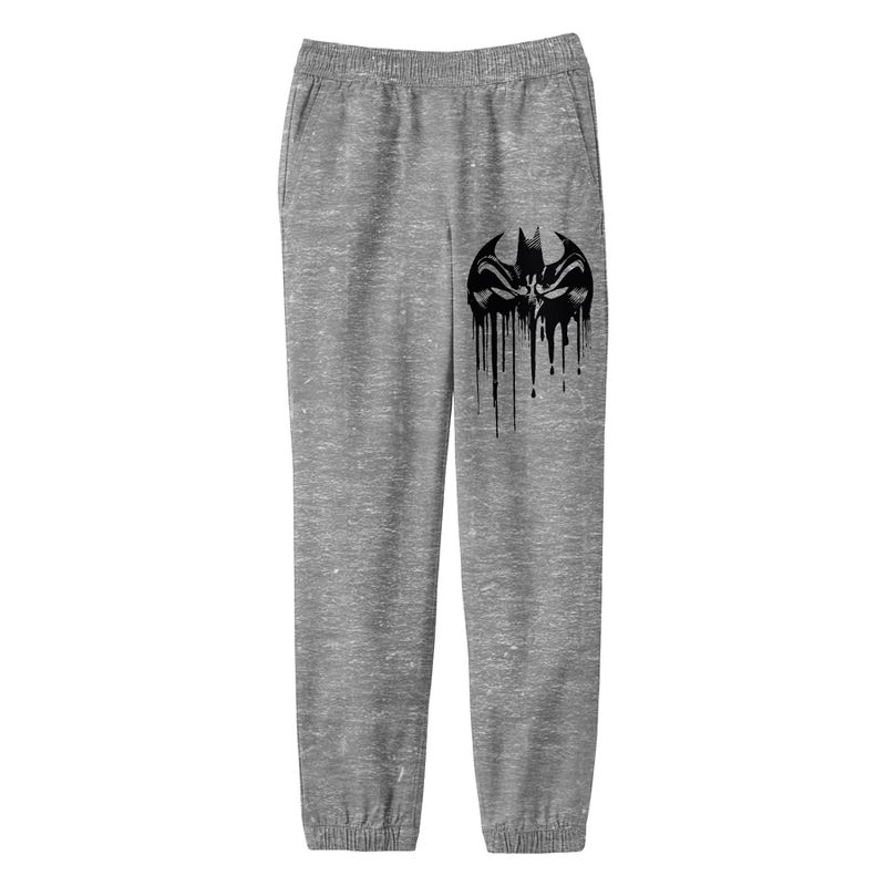 Batman Mask as Logo Drip Icon Athletic Heather Youth Sweatpants-