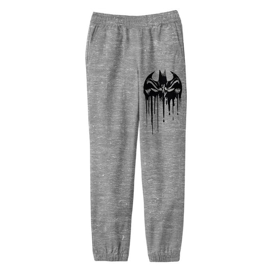 Batman Mask as Logo Drip Icon Athletic Heather Youth Sweatpants-