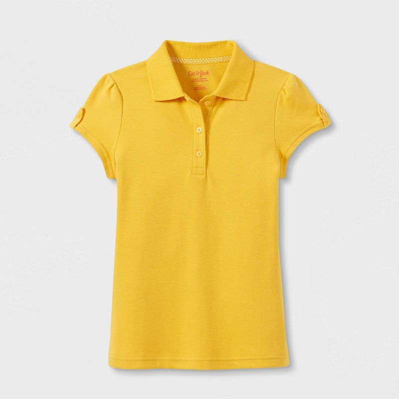 Girls' Short Sleeve Interlock Uniform Polo Shirt - Cat & Jack™