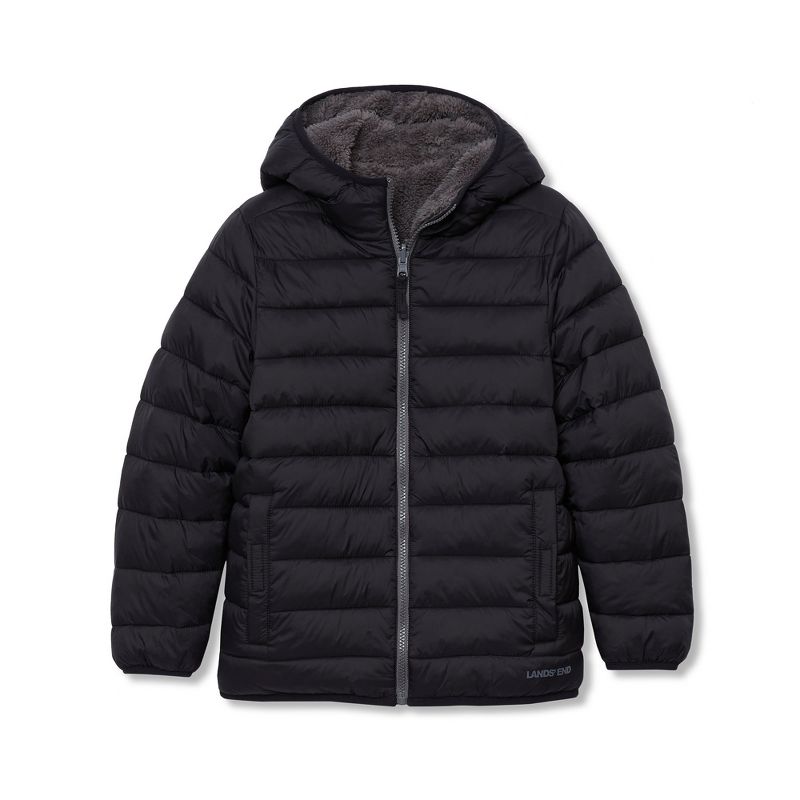 جاكيت Lands' End Kids المقاوم للماء والقابل للعكس بغطاء رأس