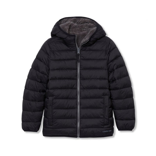 جاكيت Lands' End Kids المقاوم للماء والقابل للعكس بغطاء رأس