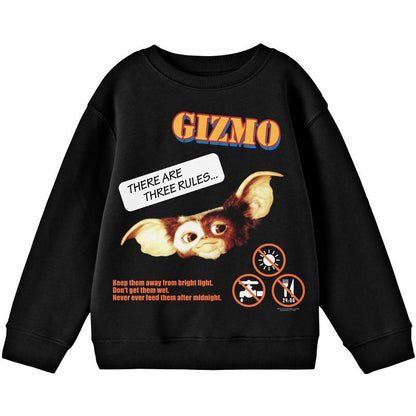 سترة رياضية للشباب باللون الأسود بياقة دائرية من Gremlins Gizmo There Are Three Rules