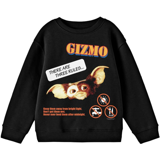 سترة رياضية للشباب باللون الأسود بياقة دائرية من Gremlins Gizmo There Are Three Rules