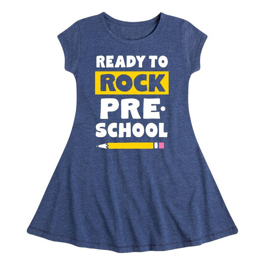 Girls' - Instant Message - Ready To Rock Preschool Fit & Flair Cap Sleeve Dress