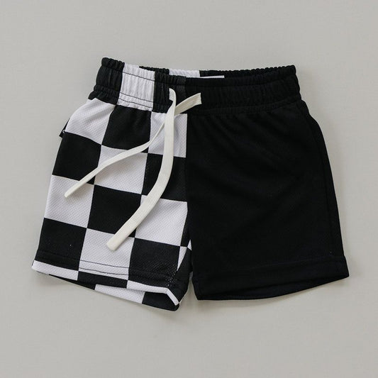 Kids Ian Mesh Color Block Basketball Shorts - Olive + Scout