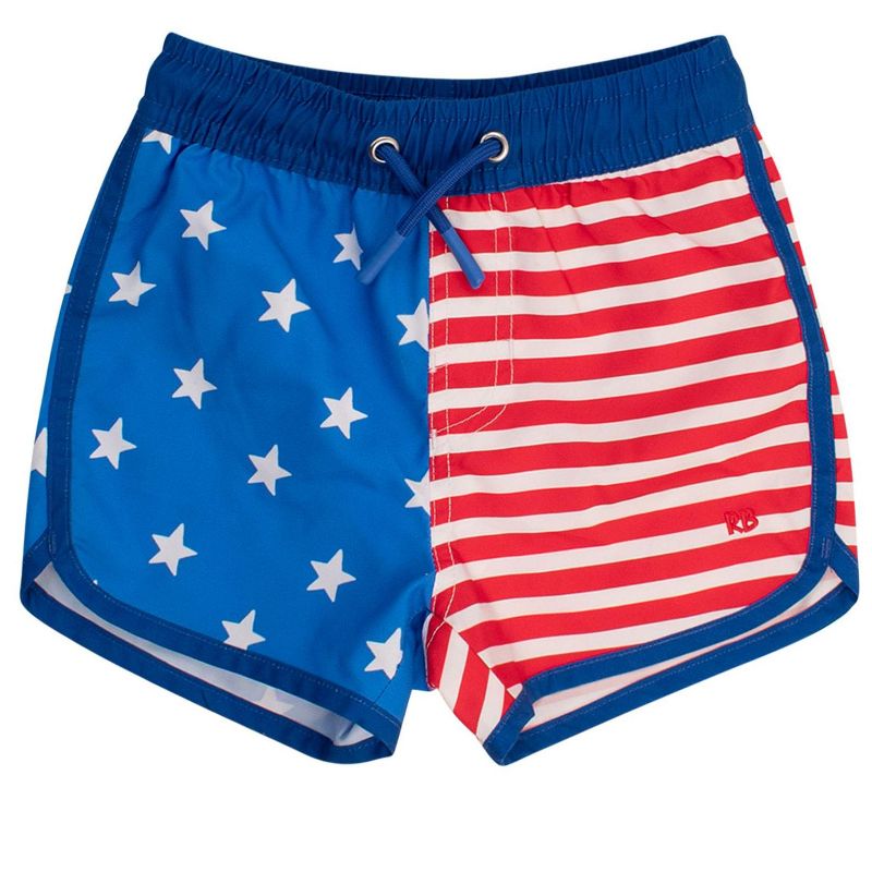 شورت سباحة للأولاد من RuggedButts بحماية من الشمس UPF50+ مع حاشية دولفين