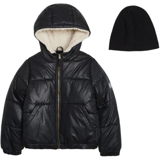 Jessica Simpson Big Girl's Iridescent Quilted Midweight Winter Puffer Coats