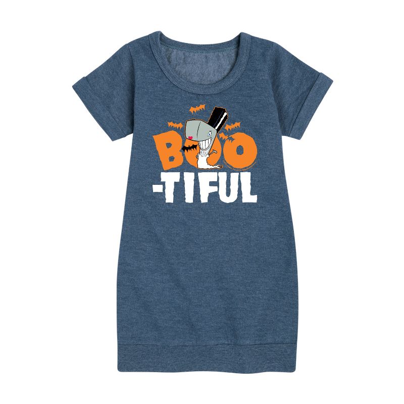 فستان صوف بأكمام قصيرة برسومات جذابة للفتيات - سبونج بوب سكوير بانتس