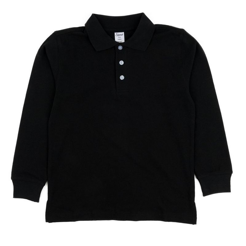 Leveret Kids Cotton Long Sleeve Polo Shirt
