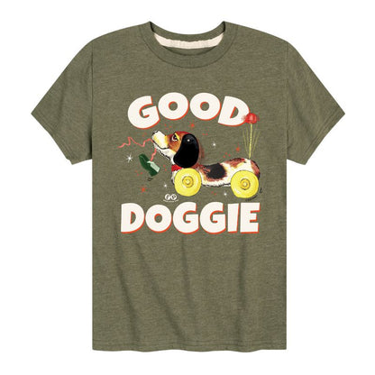 تي شيرت جرافيكي بأكمام قصيرة من فيشر برايس للأولاد، مطبوع عليه صورة كلب داشهند جيد