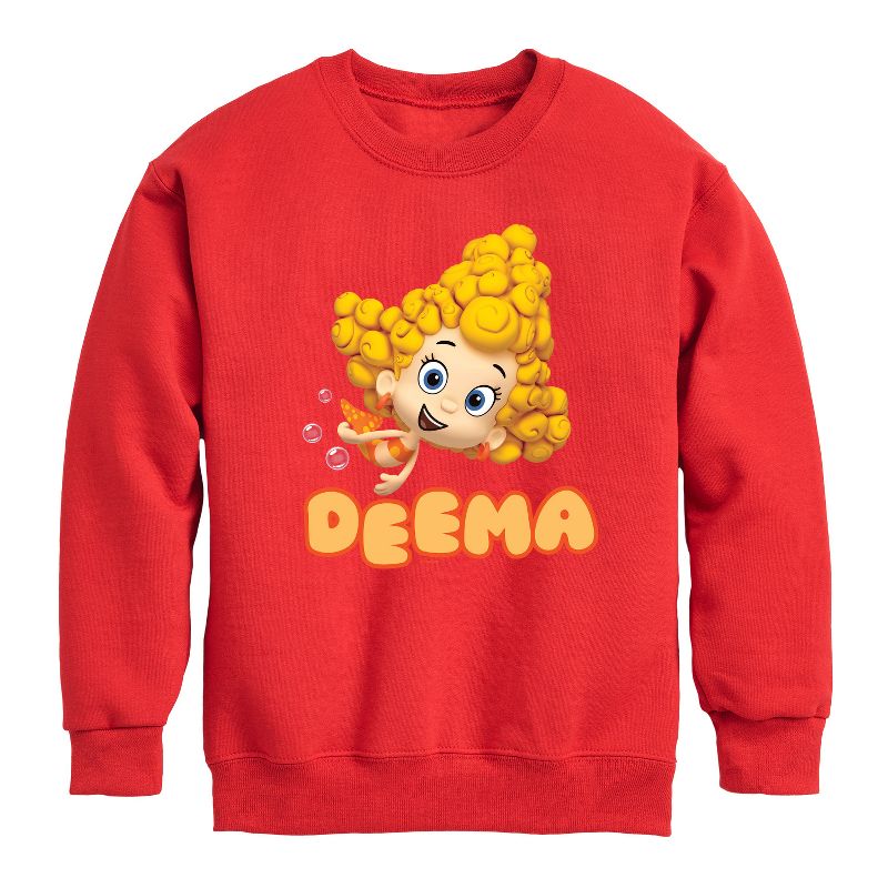 Boys' - Bubble Guppies - Deema Graphic Long Sleeve Fleece Sweatshirt