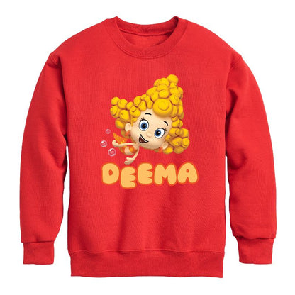 Boys' - Bubble Guppies - Deema Graphic Long Sleeve Fleece Sweatshirt