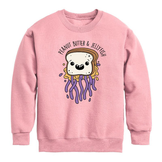 Boys' - Instant Message - Peanut Butter & Jellyfish Graphic Long Sleeve Fleece Sweatshirt