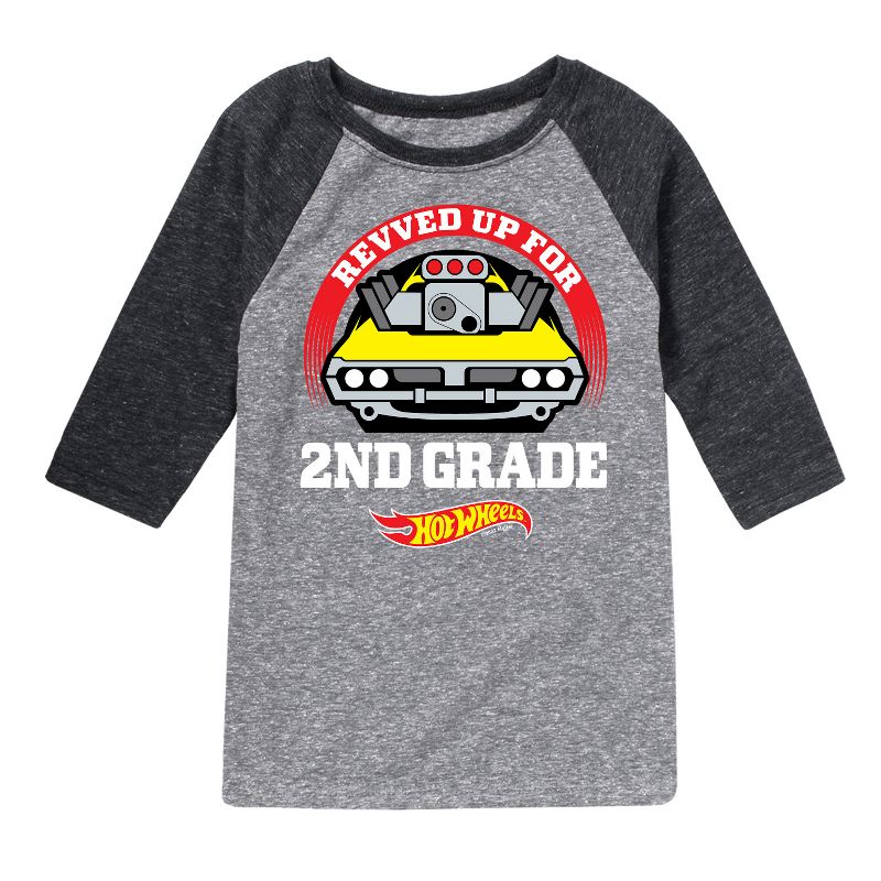 Boys' - Hot Wheels - Revved Up For 2nd Grade Raglan Graphic T-Shirt