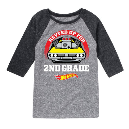 Boys' - Hot Wheels - Revved Up For 2nd Grade Raglan Graphic T-Shirt