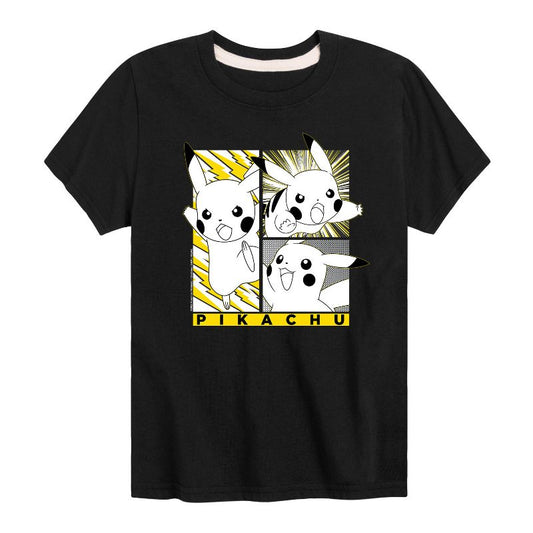 Boys' - Pokémon - Pikachu Manga Art Short Sleeve Graphic T-Shirt