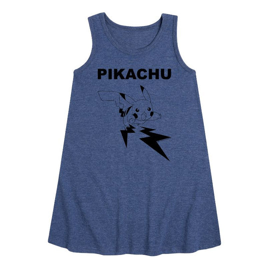 Girls' - Pokémon - Pikachu Engage Graphic Sleeveless Aline Dress