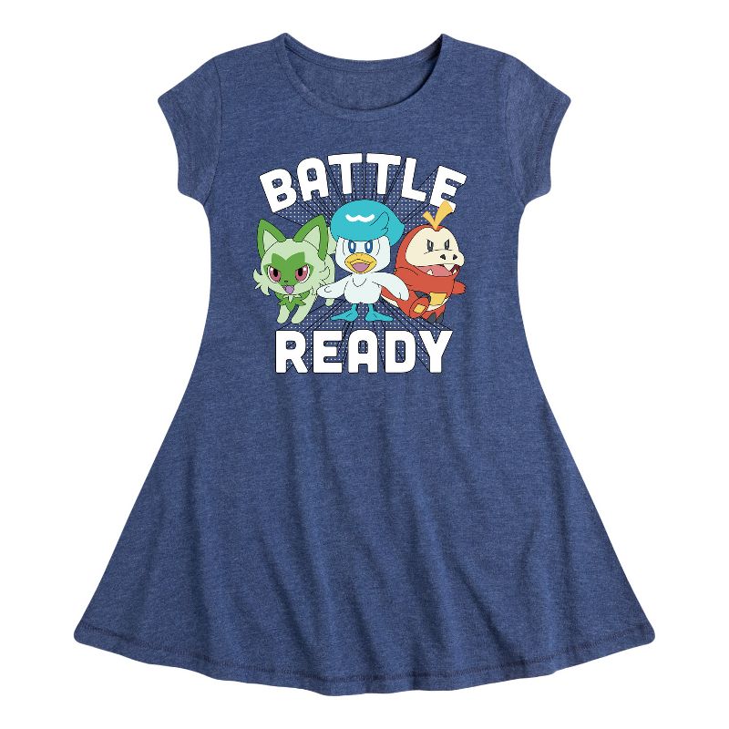 Girls' - Pokémon - Battle Ready Fit & Flair Cap Sleeve Dress