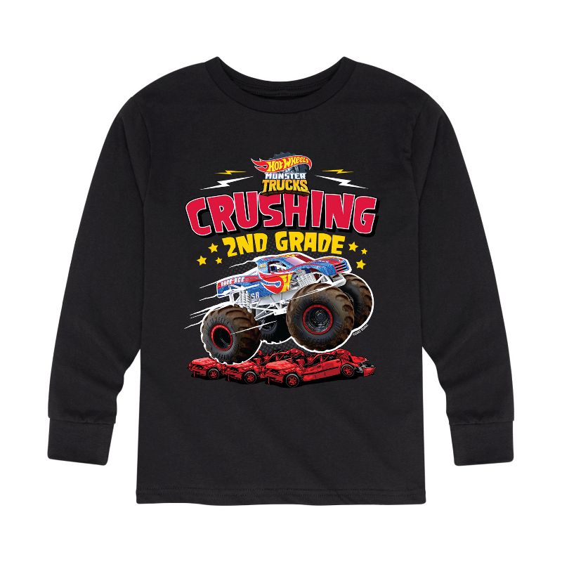 Boys' - Hot Wheels - Crushing 2nd Grade Long Sleeve Graphic T-Shirt