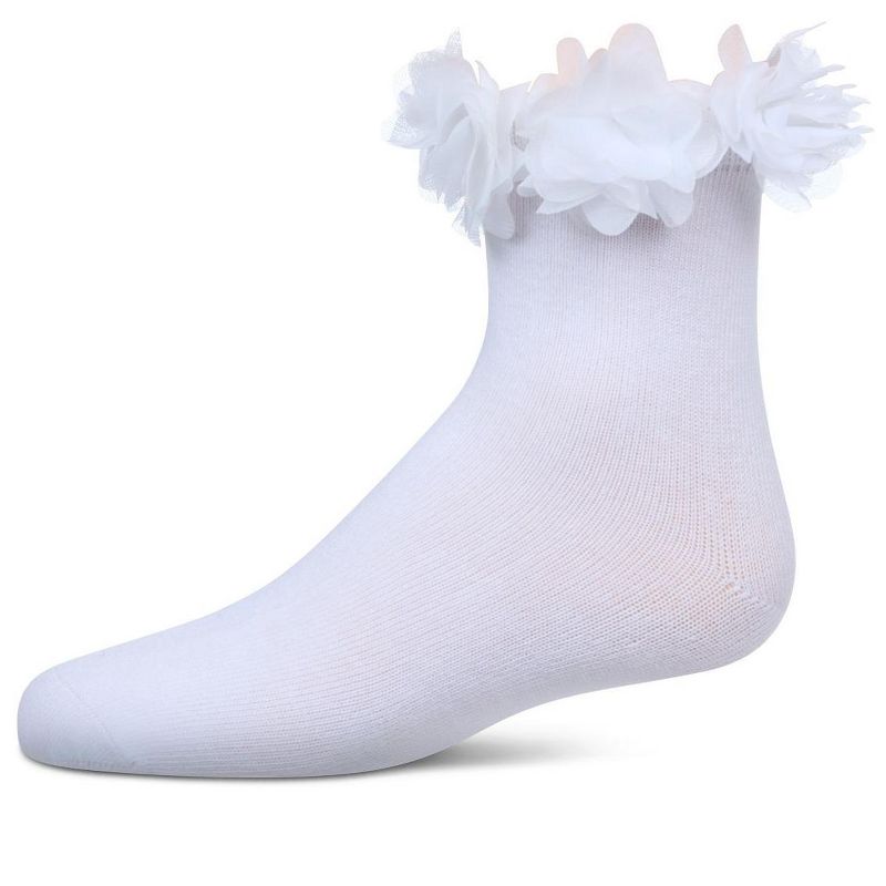 Memoi Girls' Floral Halo Cotton Anklet Socks