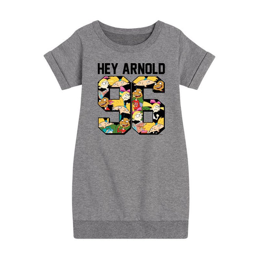 Girls' - Hey Arnold! - Arnold 1996 Graphic Short Sleeve Fleece Dress
