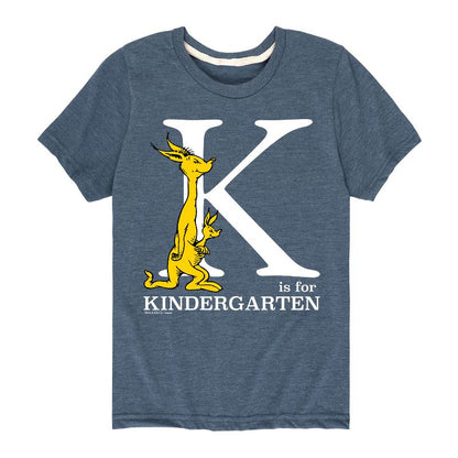 تي شيرت جرافيكي بأكمام قصيرة للأولاد - دكتور سوس - K Is For Kindergarten Kangaroo