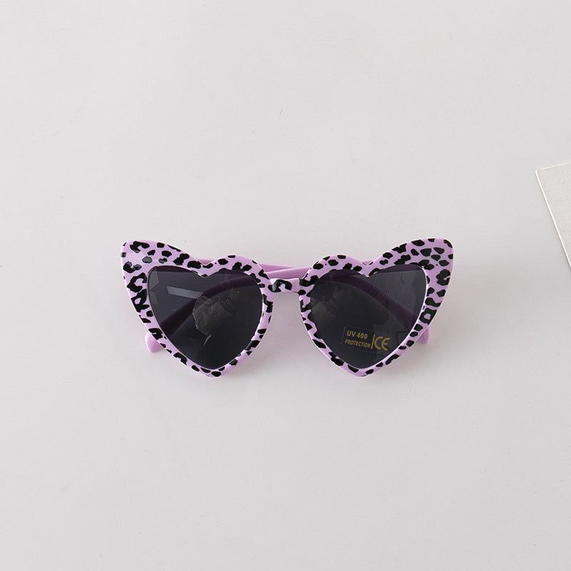 MyKids-USA Leopard Print Pattern Heart Shape Fashion Sunglasses