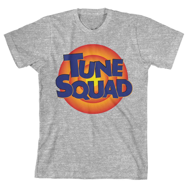 تي شيرت رياضي رمادي برسومات جرافيكية للشباب بشعار Space Jam 2 Tune Squad