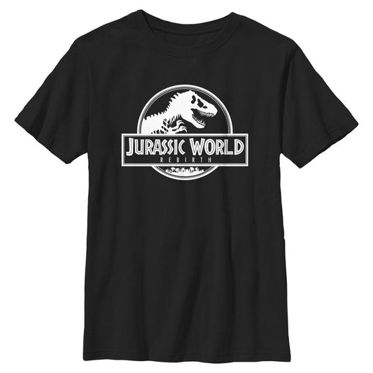 Boy's Jurassic World: Rebirth Black and White Movie Logo T-Shirt