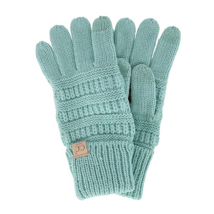 قفازات CC Kids' One Size Fits Most Solid Cable Knit Touch Screen