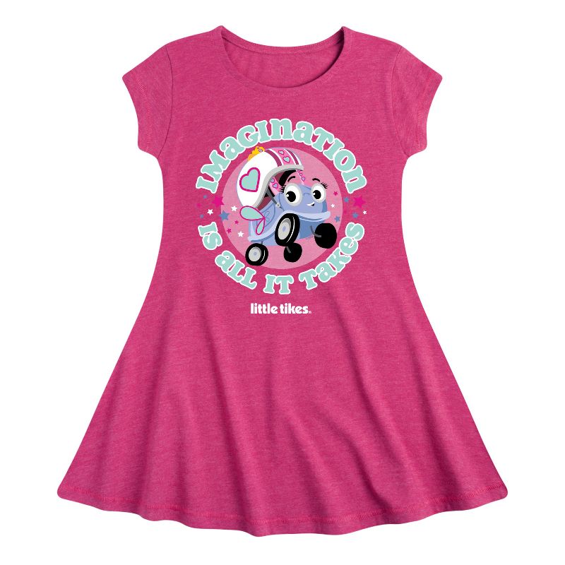 فستان بأكمام قصيرة بتصميم أنيق وعصري للفتيات من ليتل تايكس - الخيال هو كل ما يتطلبه الأمر