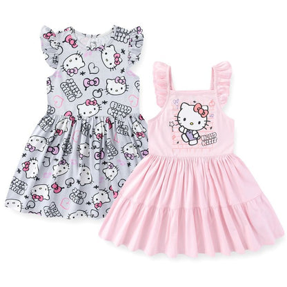 Sanrio Hello Kitty Girls 2 Pack Dress - Multicolor - 2T