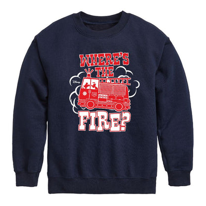 Boys' - Disney - Wheres The Fire Graphic Long Sleeve Fleece Sweatshirt
