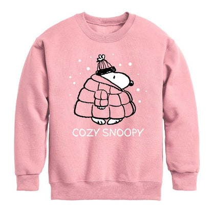Boys' - Peanuts - Cozy Snoopy Graphic Long Sleeve Fleece Sweatshirt