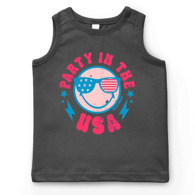 قميص بدون أكمام للشباب من The Juniper Shop SmileyWorld Party In The USA