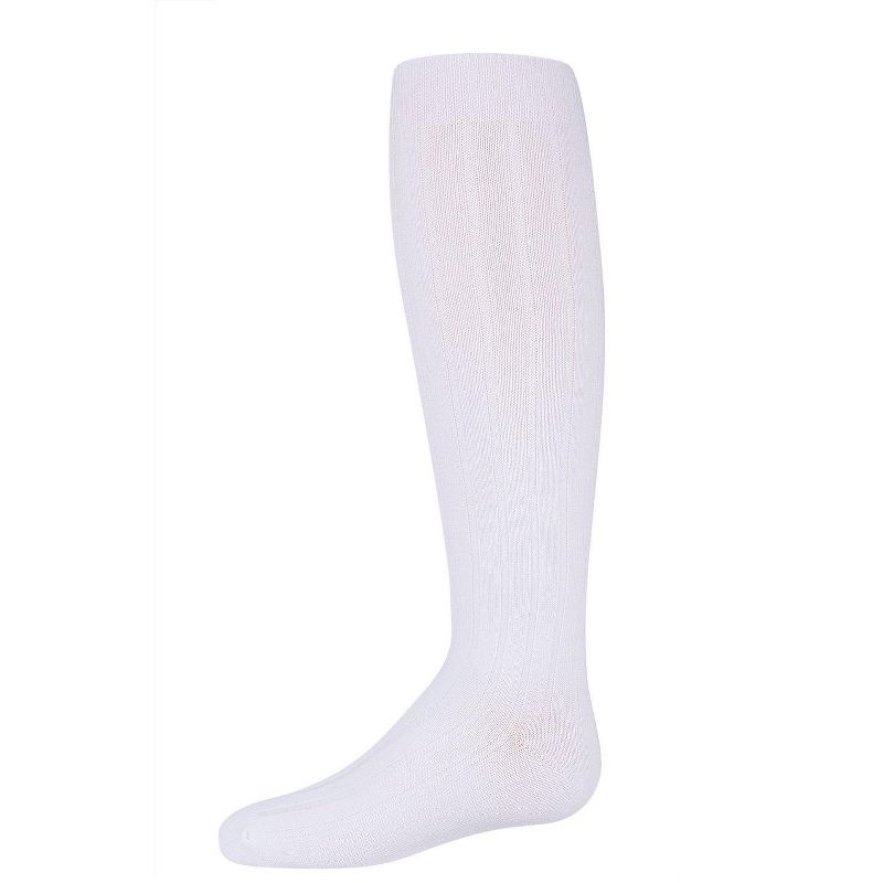 Memoi Girls Wide Ribbed Cotton Blend Uniform Knee Socks