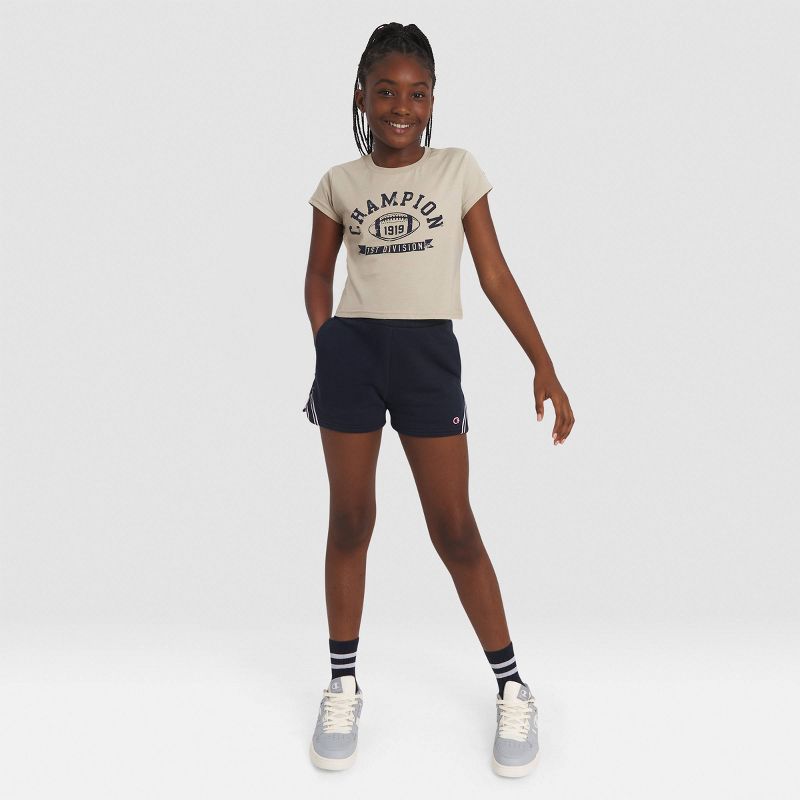 Champion Girls' Fleece Shorts with Taping