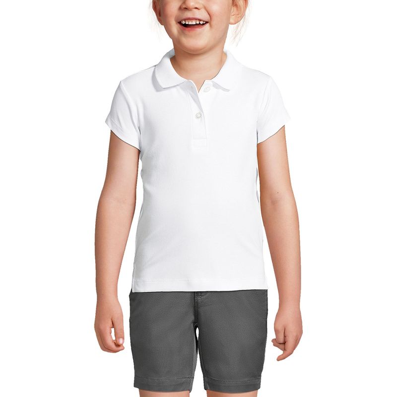 Lands' End School Uniform Kids Short Sleeve Feminine Fit Interlock Polo Shirt