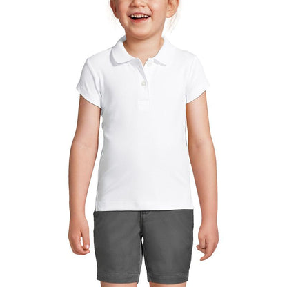 Lands' End School Uniform Kids Short Sleeve Feminine Fit Interlock Polo Shirt