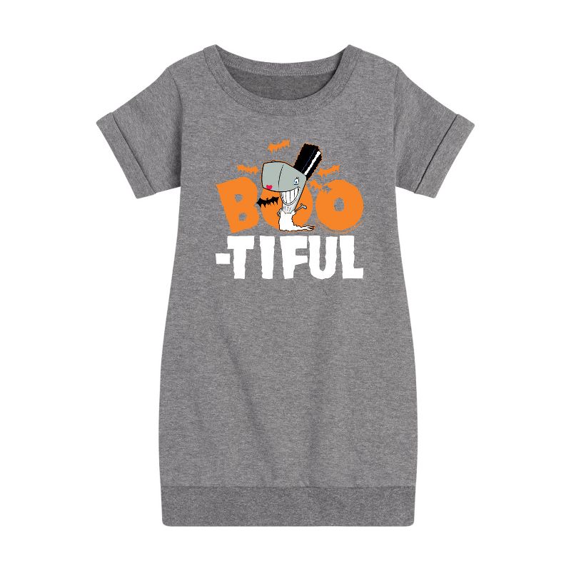 فستان صوف بأكمام قصيرة برسومات جذابة للفتيات - سبونج بوب سكوير بانتس