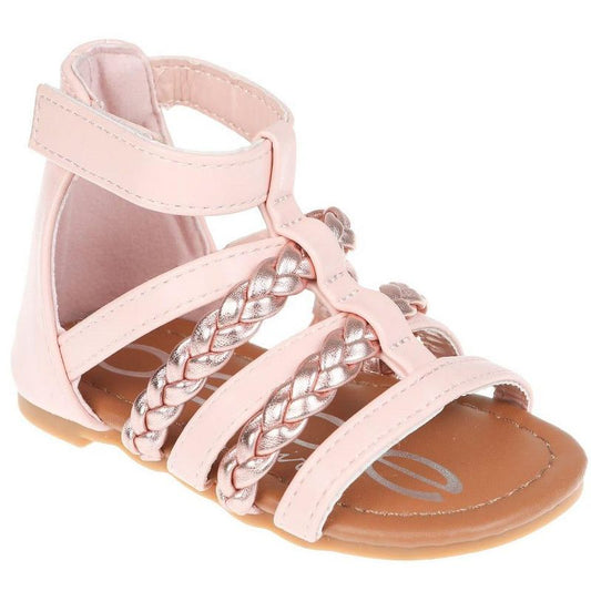 bebe Toddler Girls' Sandals - Open Toe Flat Sandals Comfy Summer Flats for Toddler and Little Kids