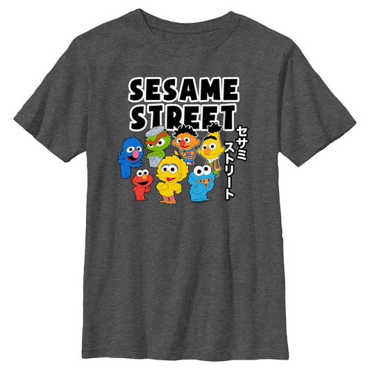 Boy's Sesame Street Kawaii Characters Group T-Shirt