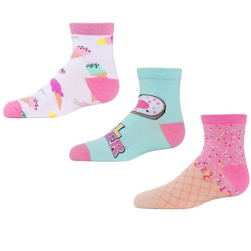 Memoi  Cotton Blend Ankle Socks 3-Pack Assorted