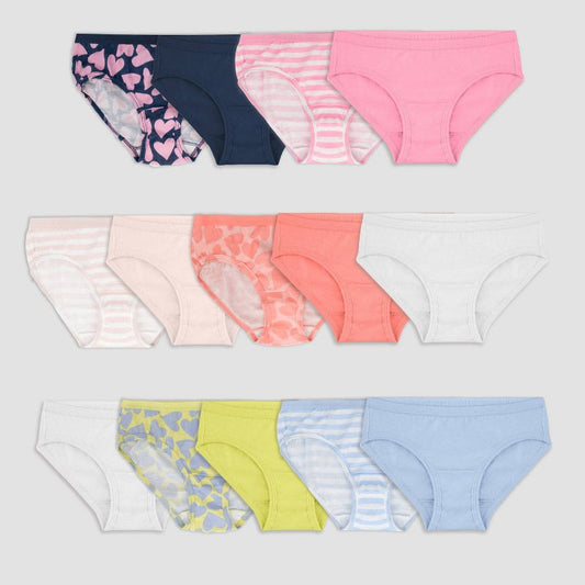 مجموعة Fruit of The loom للفتيات من 14 قطعة "Hearts and Stripes"