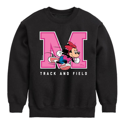 Boys' - Disney - Minnie Track And Field Graphic Long Sleeve Fleece Sweatshirt